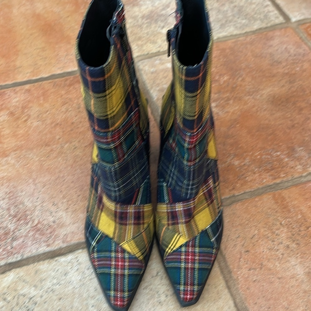 Jeffrey Campbell Siren plaid patchwork bootie size 6 - Picture 5 of 7
